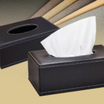Black Leather Tissue Box